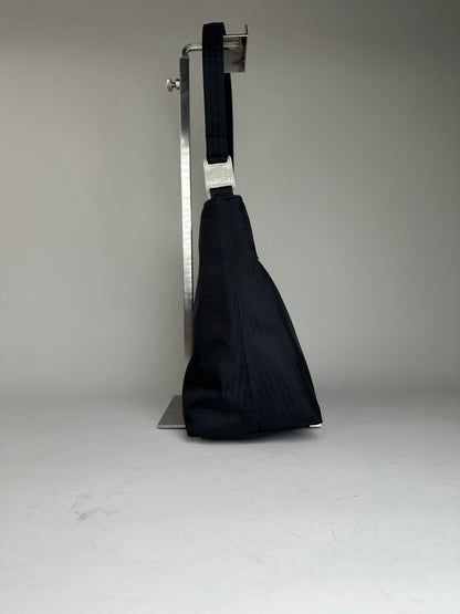 Vintage Givenchy Nylon Shoulder Bag Black Silver