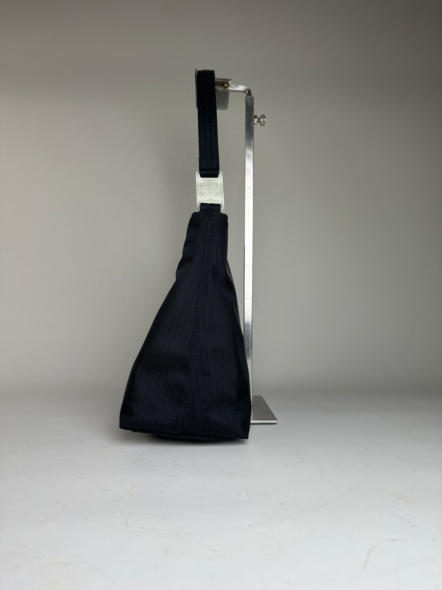 Vintage Givenchy Nylon Shoulder Bag Black Silver