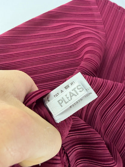 Vintage Issey Miyake Pleats Please Pleated Wrap c. Mid-2010s Burgundy