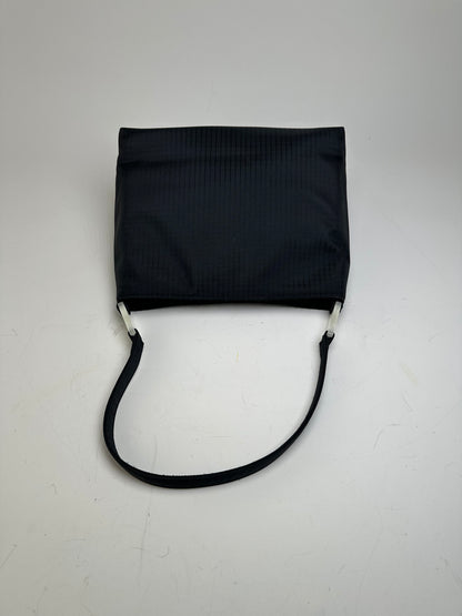 Vintage Givenchy Nylon Shoulder Bag Black Silver