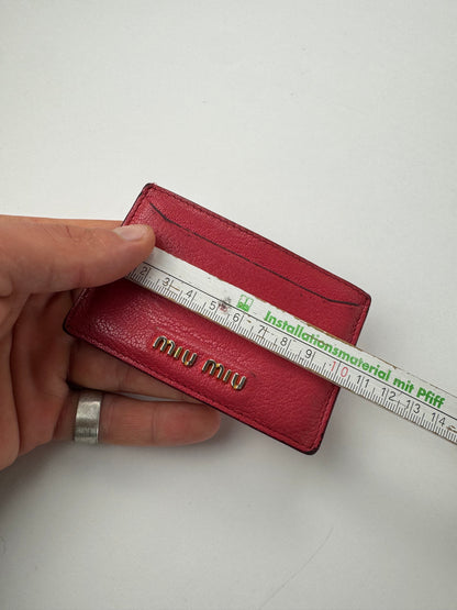 Vintage Miu Miu Leather Card Holder Red