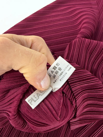 Vintage Issey Miyake Pleats Please Pleated Wrap c. Mid-2010s Burgundy