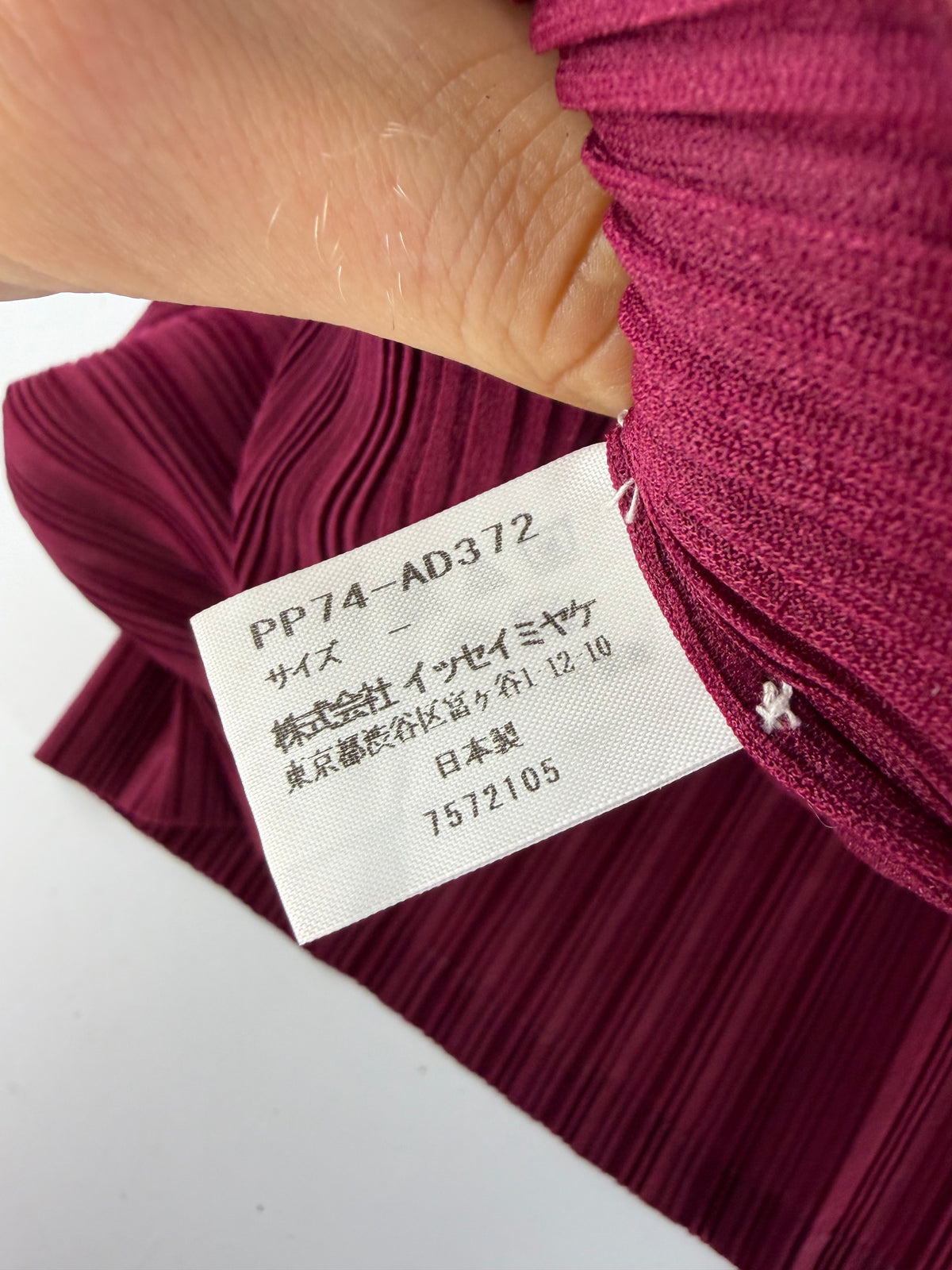 Vintage Issey Miyake Pleats Please Pleated Wrap c. Mid-2010s Burgundy