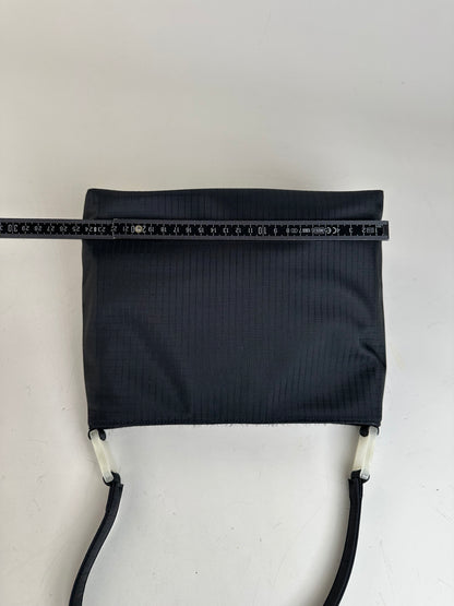 Vintage Givenchy Nylon Shoulder Bag Black Silver