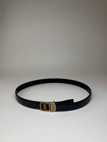 Vintage Yves Saint Laurent Leather Belt Black