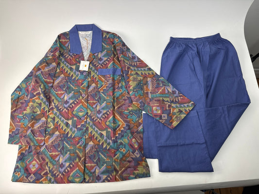 Vintage Balenciaga Twin Set Abstract Multicolor Blue M/L