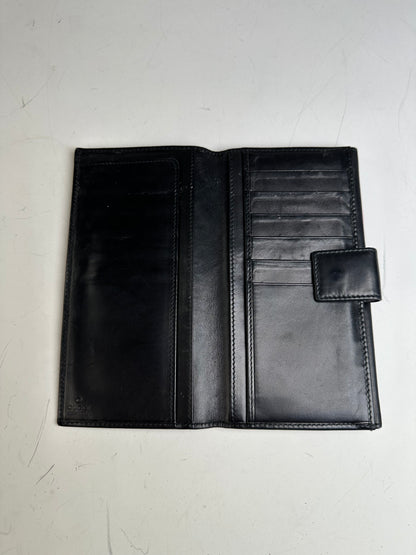 Vintage Gucci GG Logo Leather Wallet Black