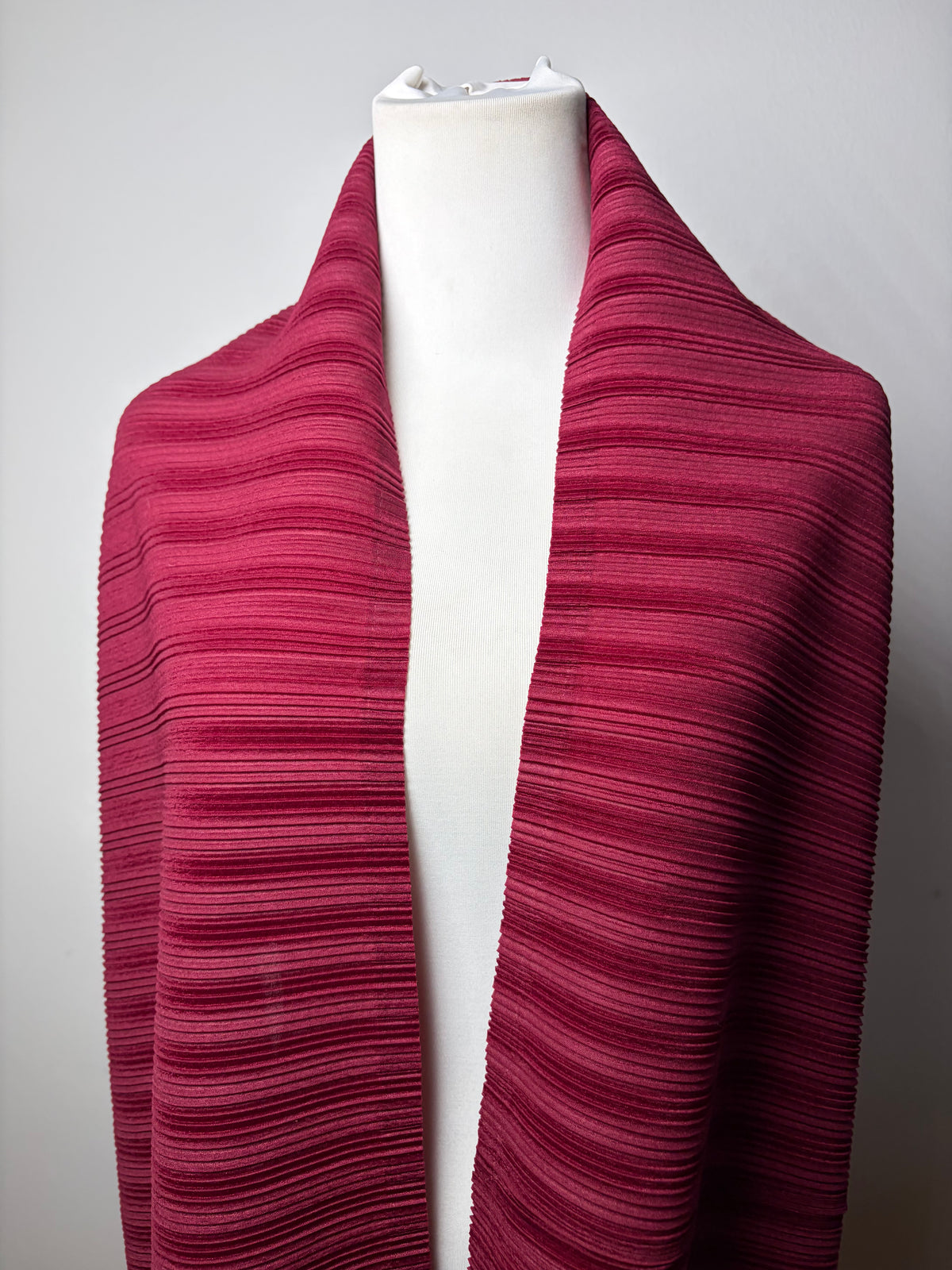 Vintage Issey Miyake Pleats Please Pleated Wrap c. Mid-2010s Burgundy