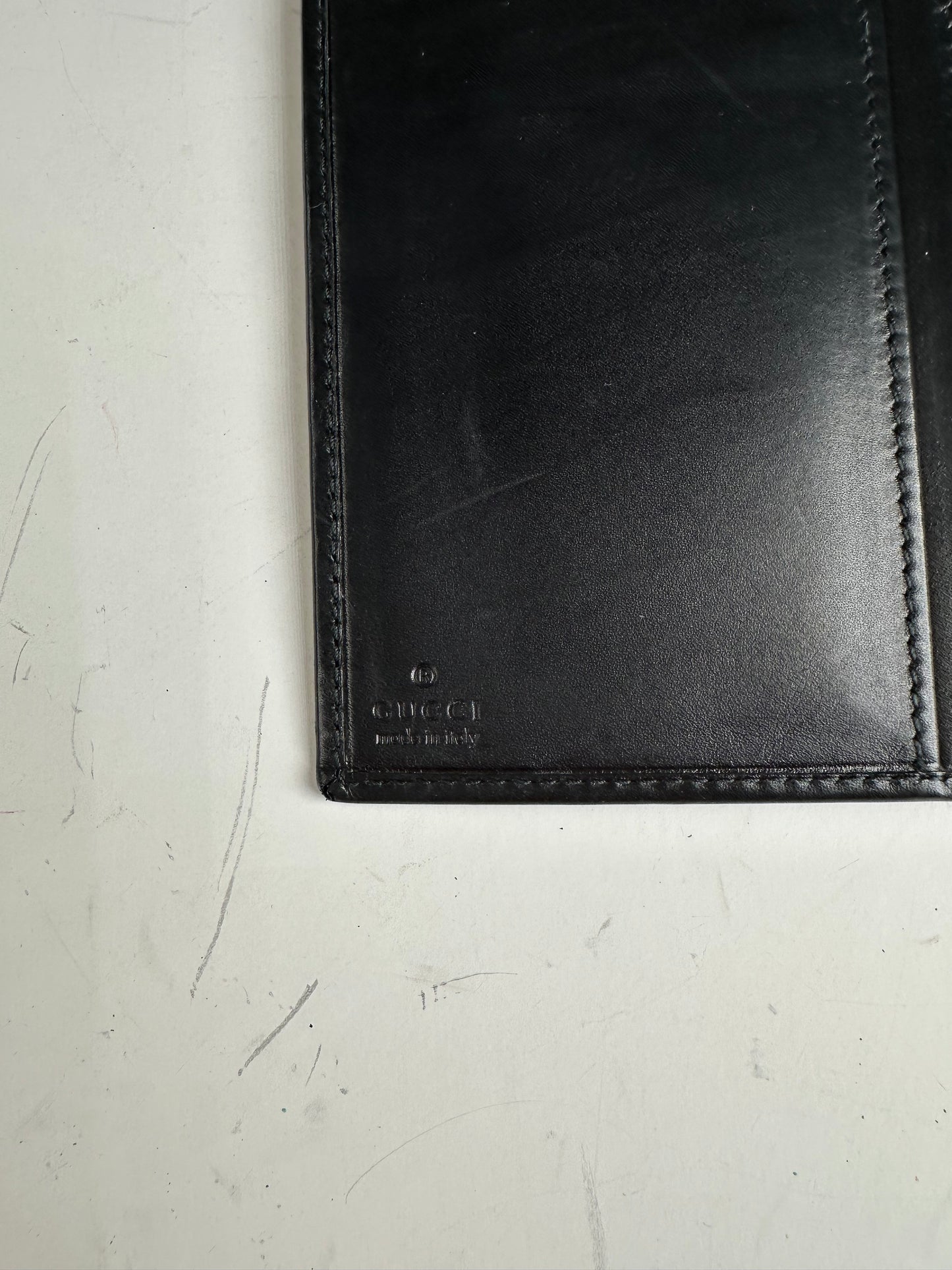 Vintage Gucci GG Logo Leather Wallet Black