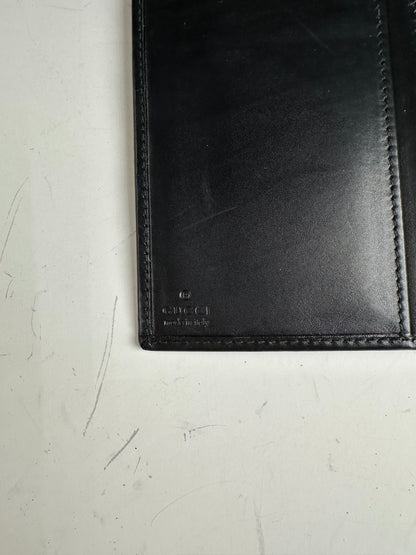 Vintage Gucci GG Logo Leather Wallet Black