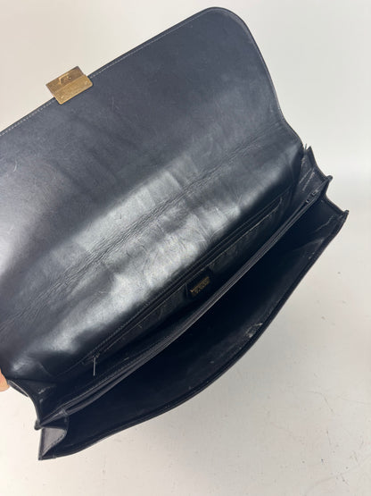Vintage Gucci Monogram Leather Clutch Black