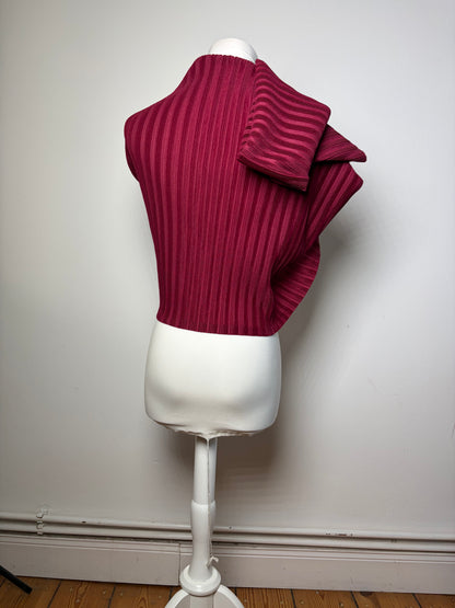 Vintage Issey Miyake Pleats Please Pleated Wrap c. Mid-2010s Burgundy