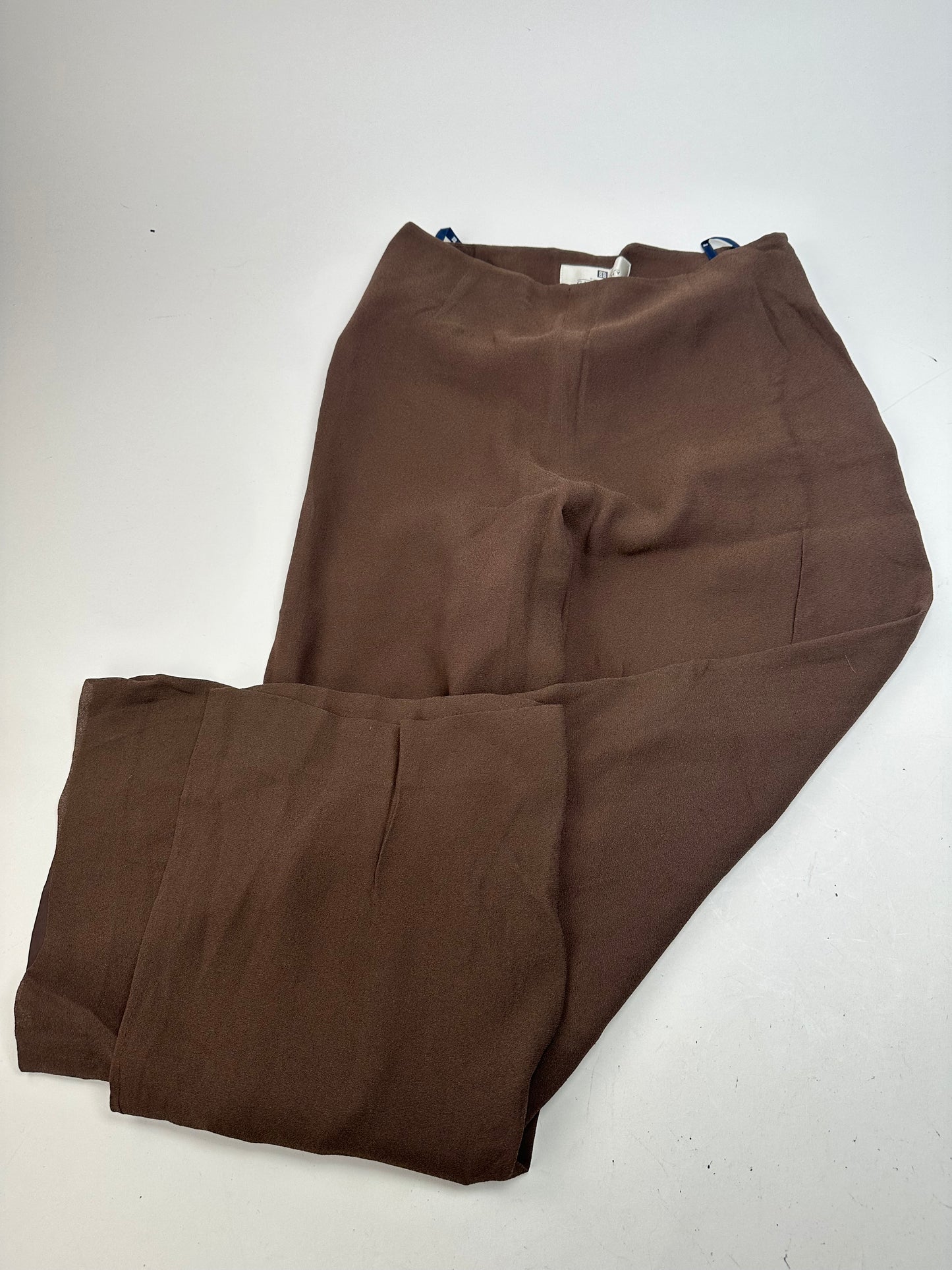 Vintage Givenchy Thin Layered Wide Leg Wool Pants Brown S
