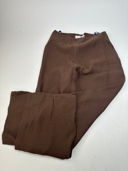 Vintage Givenchy Thin Layered Wide Leg Wool Pants Brown S