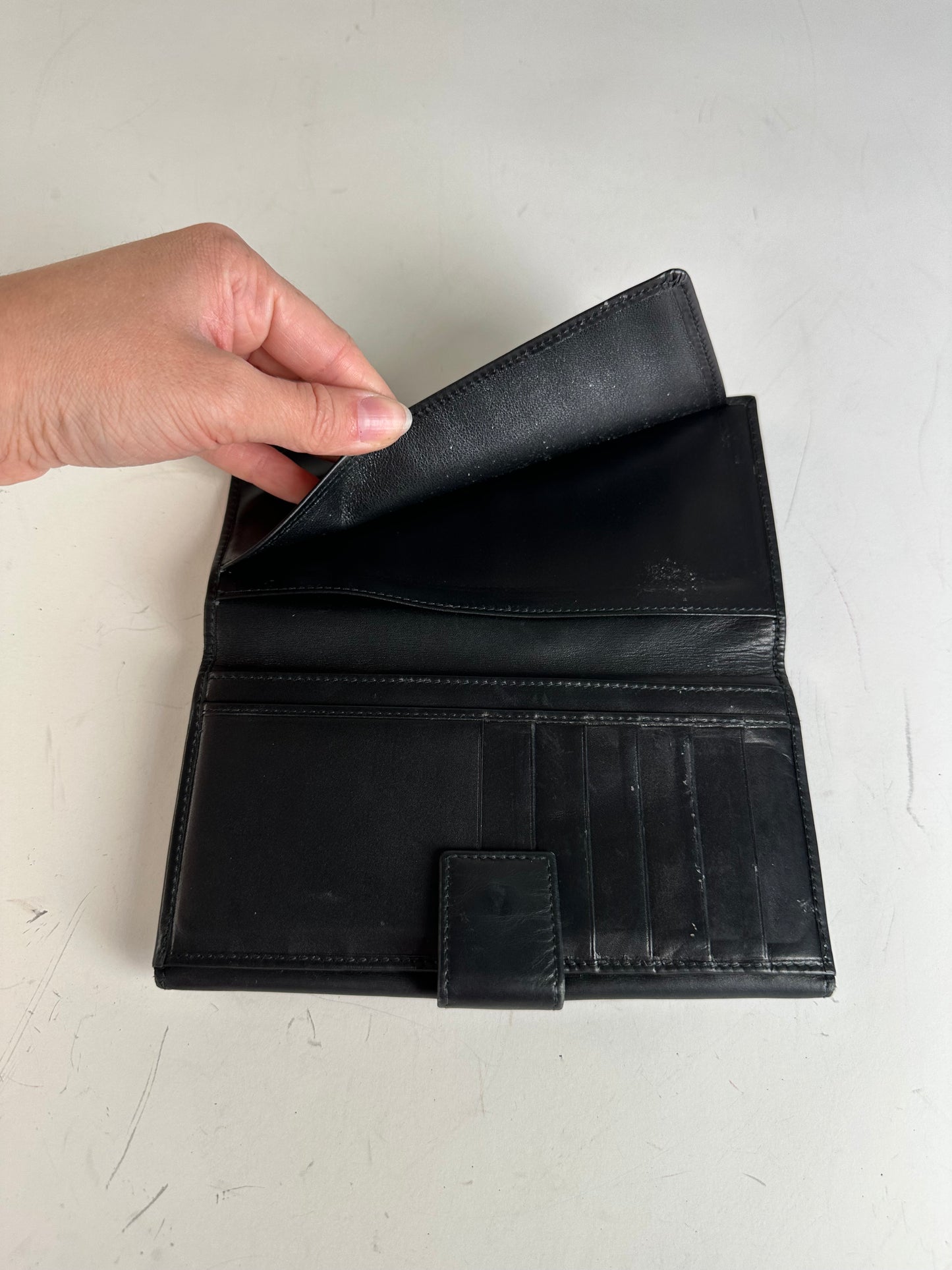 Vintage Gucci GG Logo Leather Wallet Black