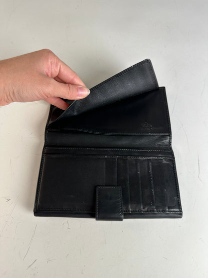 Vintage Gucci GG Logo Leather Wallet Black