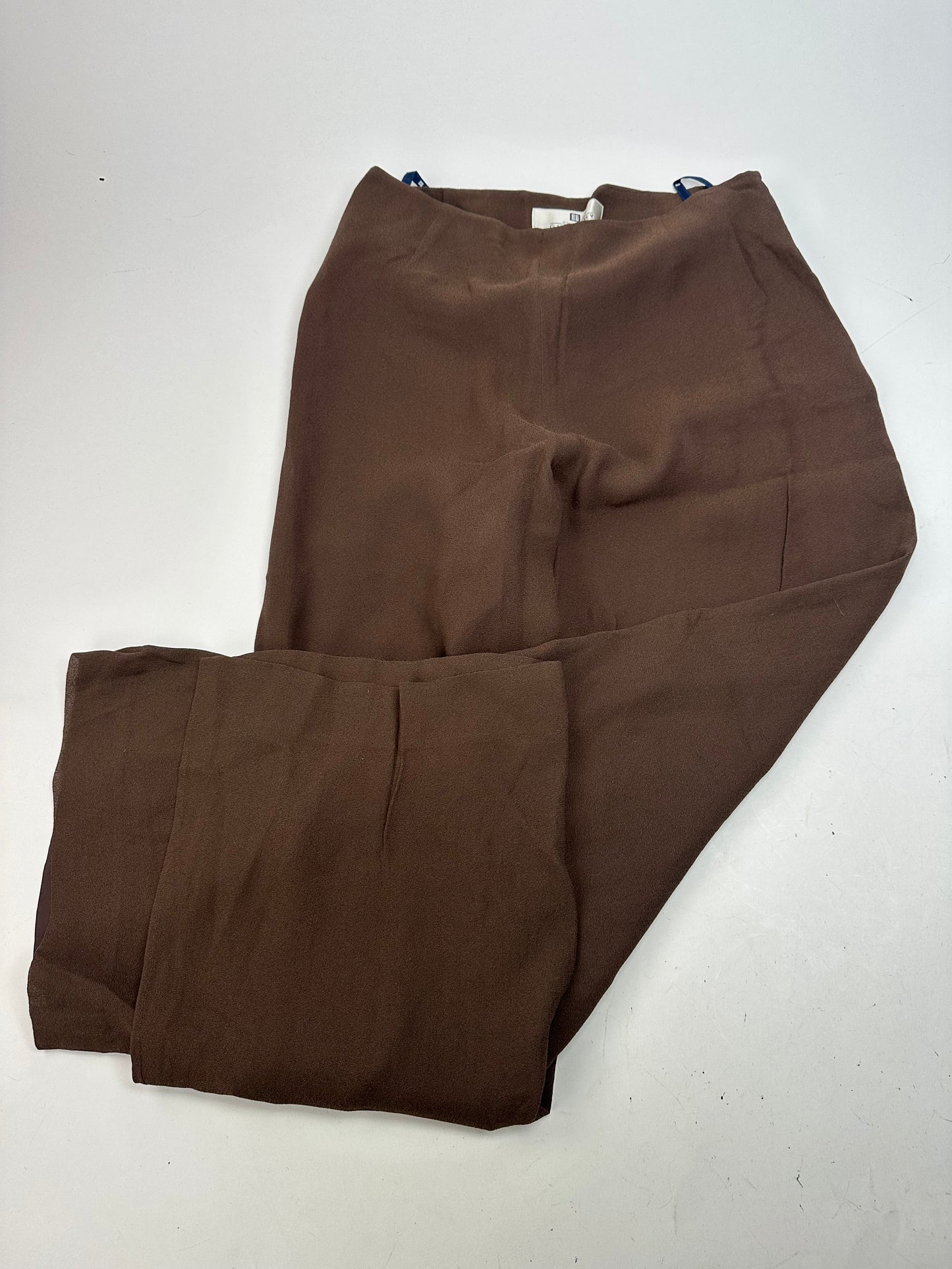 Vintage Givenchy Thin Layered Wide Leg Wool Pants Brown S