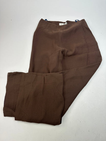 Vintage Givenchy Thin Layered Wide Leg Wool Pants Brown S