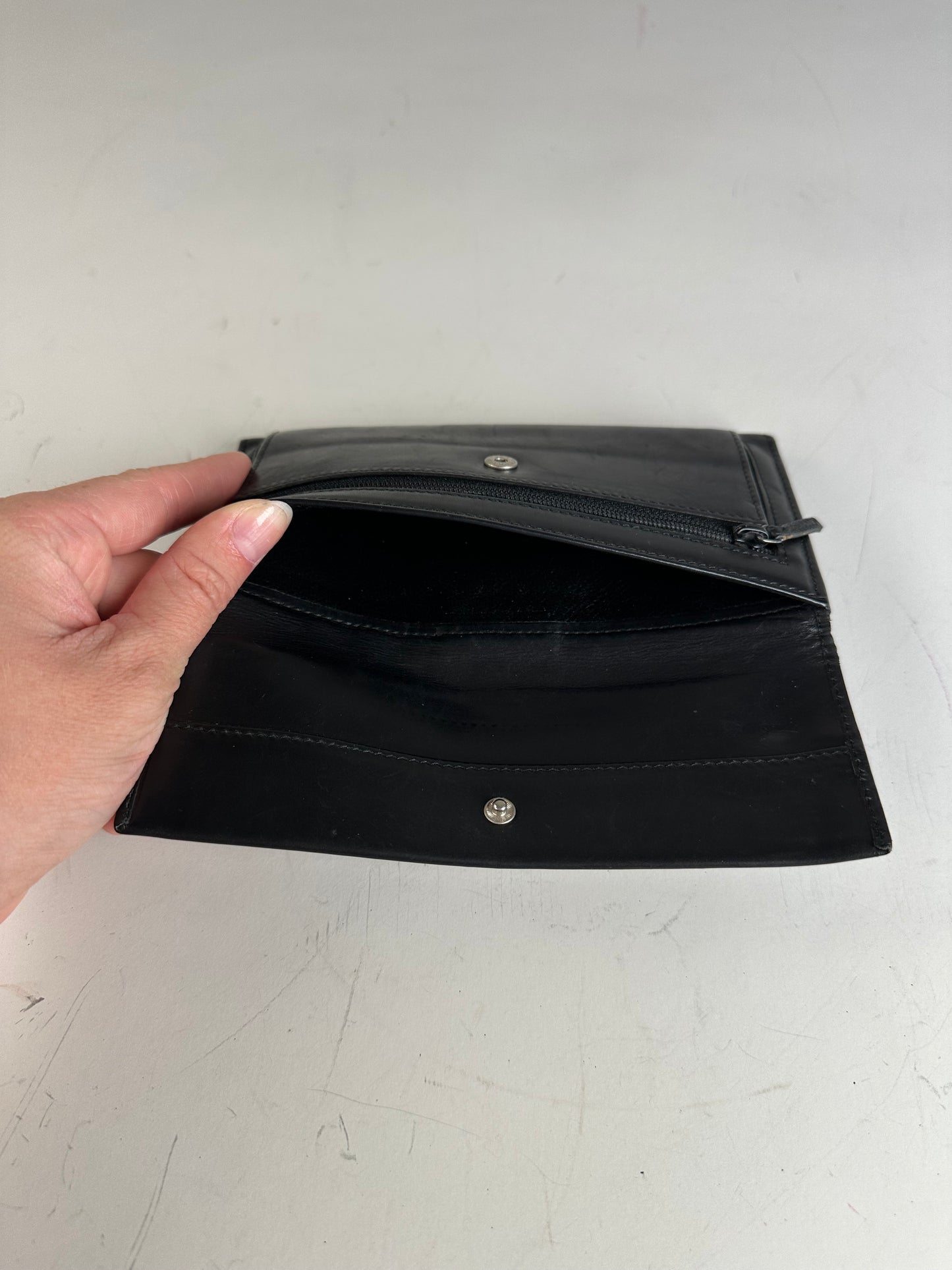 Vintage Gucci GG Logo Leather Wallet Black