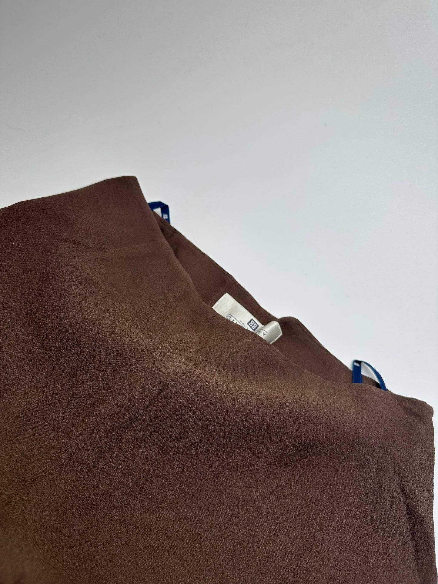 Vintage Givenchy Thin Layered Wide Leg Wool Pants Brown S