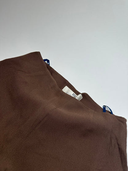 Vintage Givenchy Thin Layered Wide Leg Wool Pants Brown S
