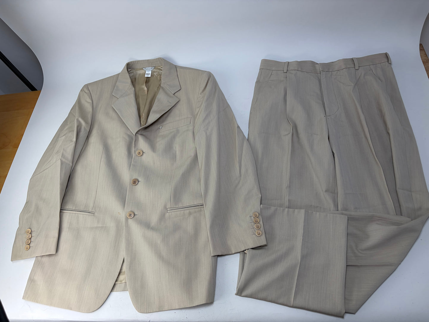 Vintage Gianni Versace Men's Silk Blend Suit Set Beige M