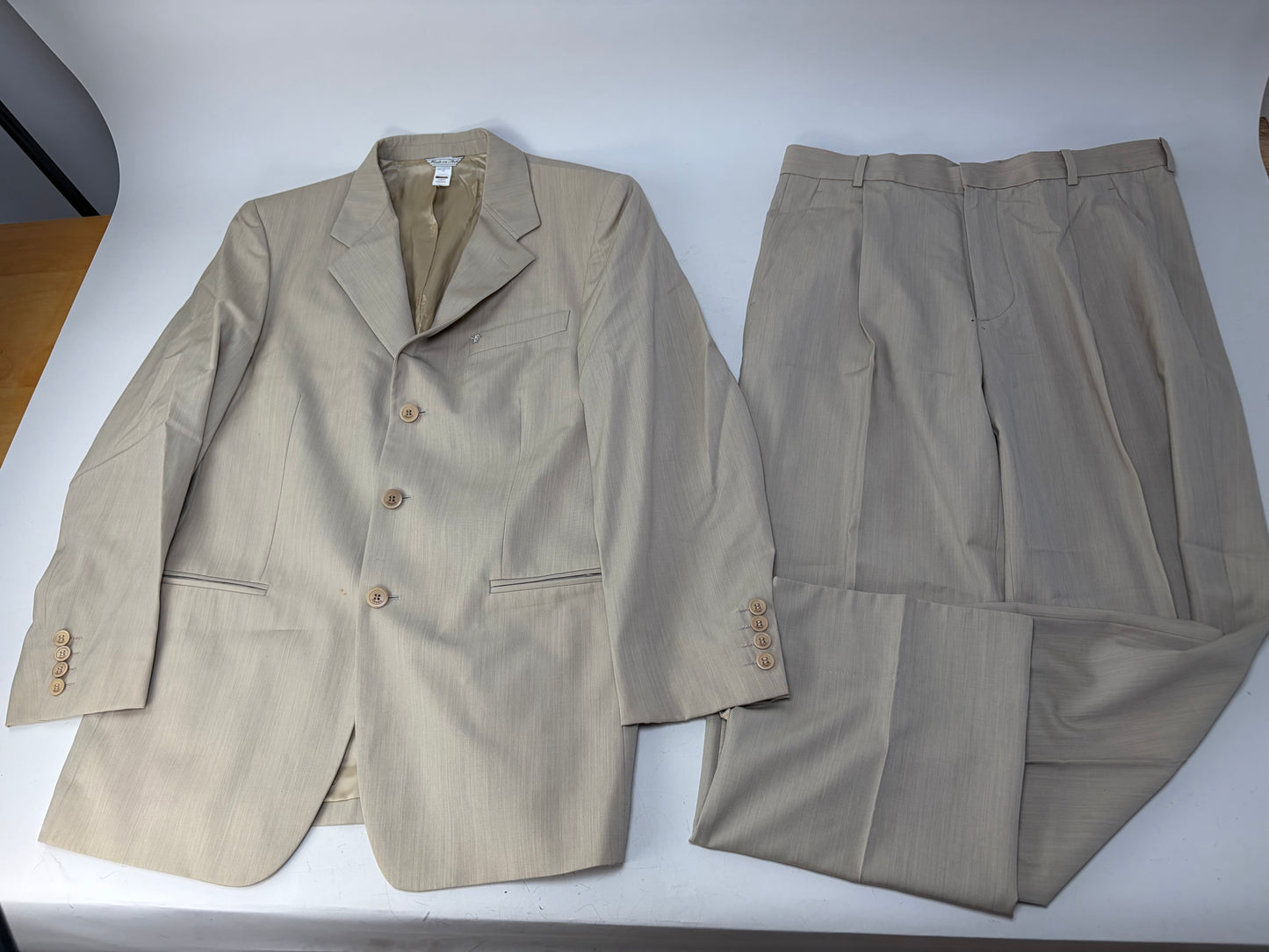 Vintage Gianni Versace Men's Silk Blend Suit Set Beige M