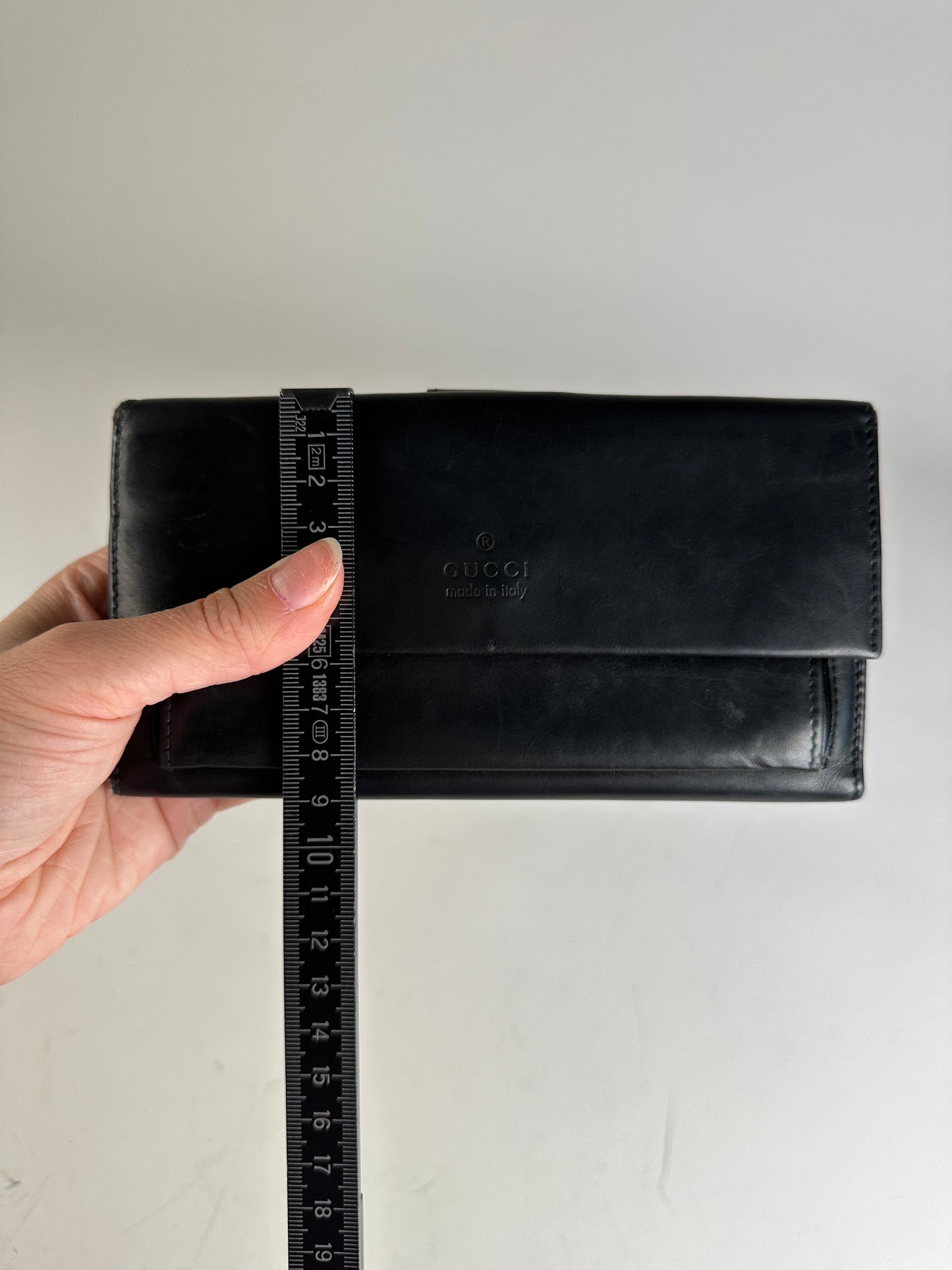 Vintage Gucci GG Logo Leather Wallet Black