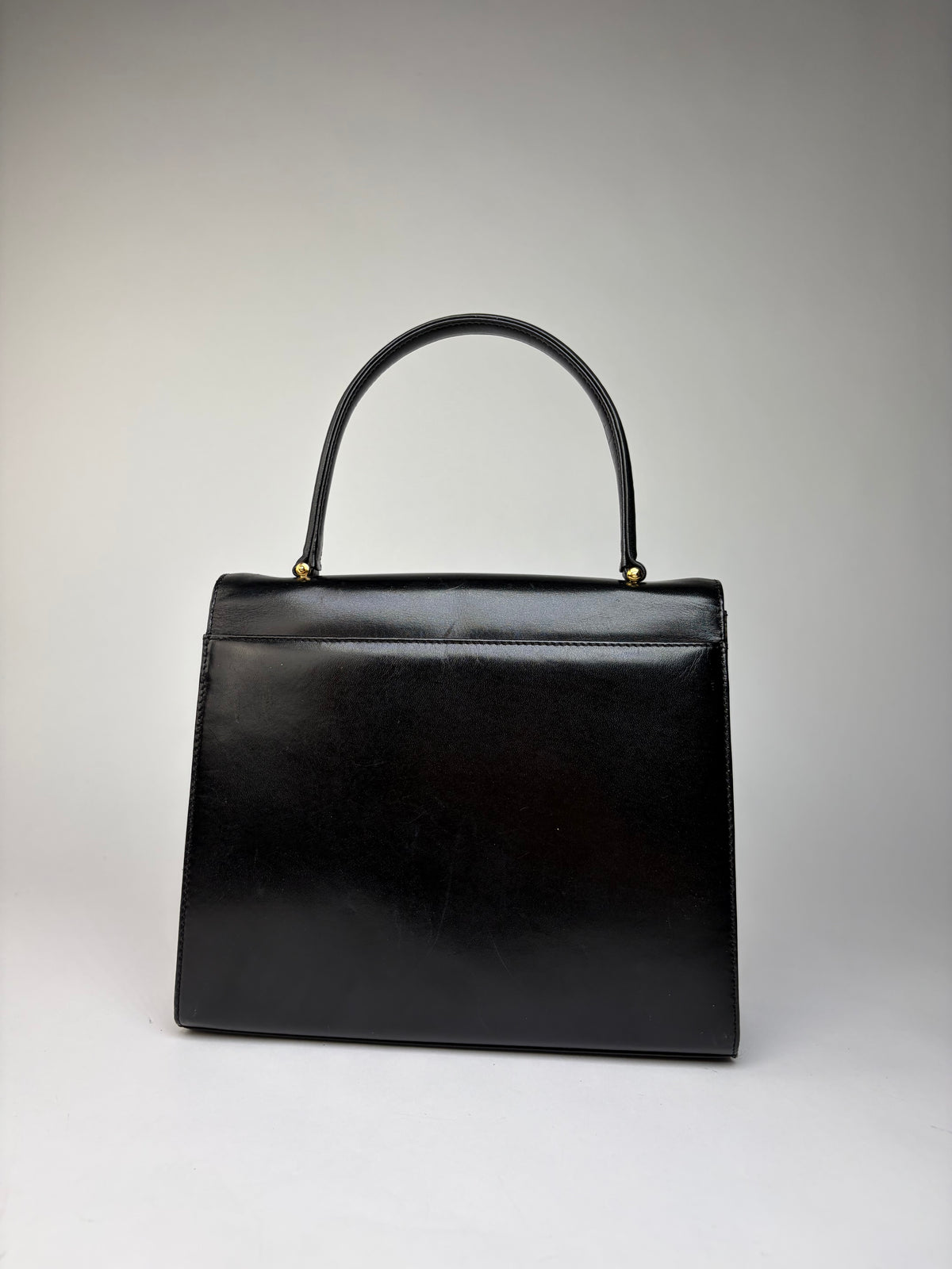 Vintage Givenchy Structured Top-Handle Bag Late 1970s Black