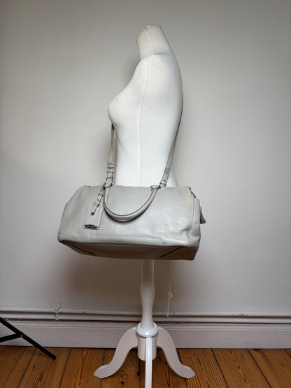 Vintage Jil Structured Pebbled Leather Top-Handle Bag c. 2010 Light Grey