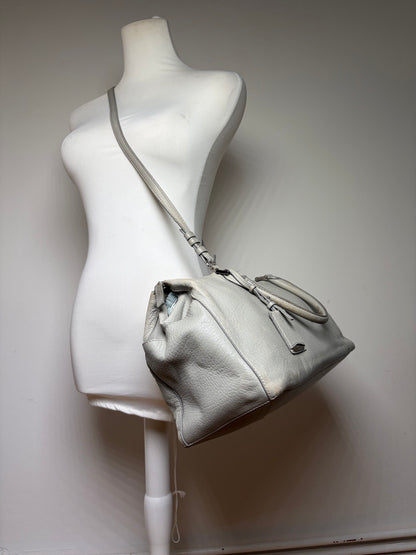 Vintage Jil Structured Pebbled Leather Top-Handle Bag c. 2010 Light Grey