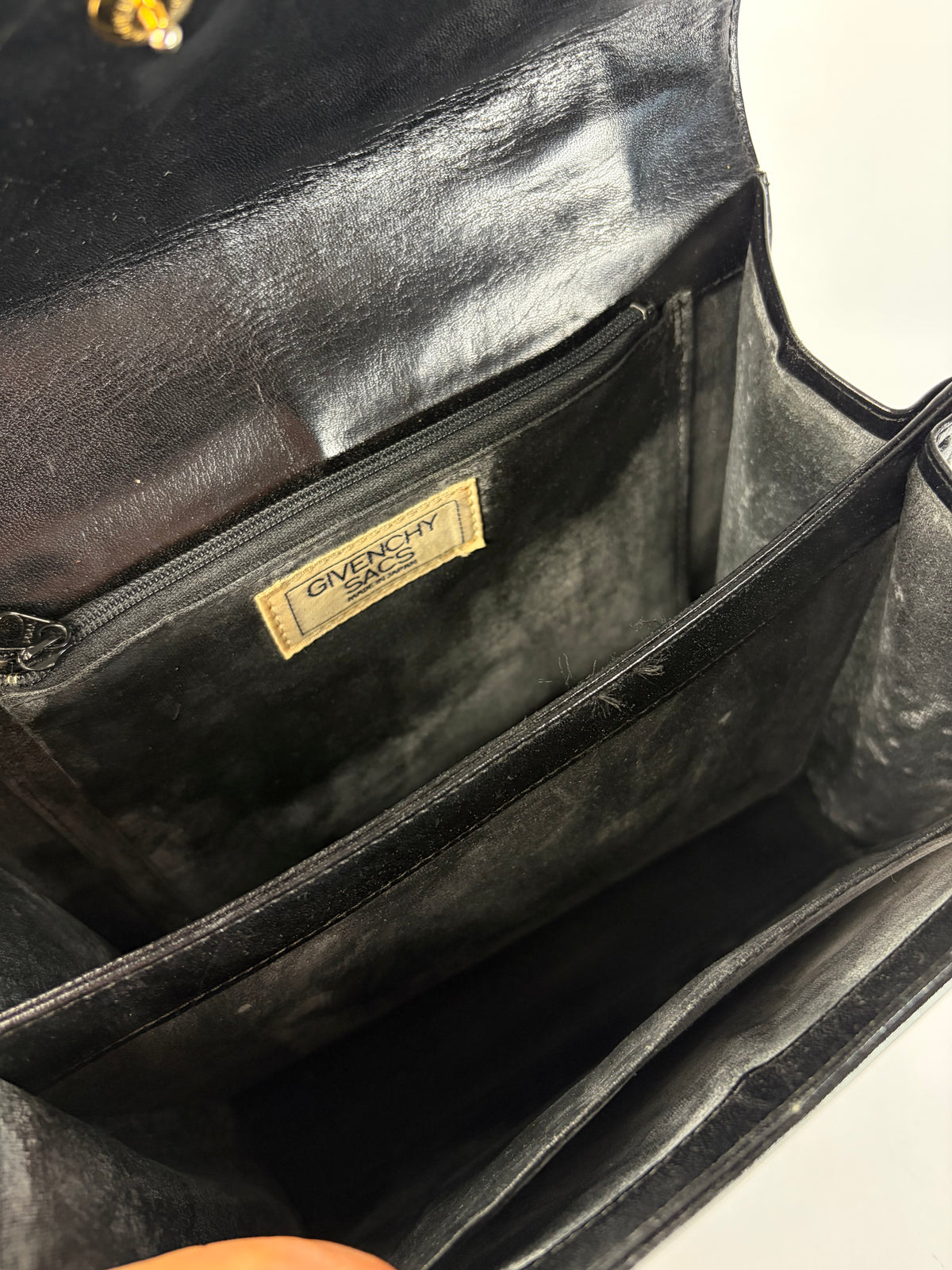 Vintage Givenchy Structured Top-Handle Bag Late 1970s Black