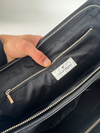 Vintage Courreges Leather Handbag Black