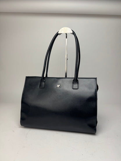 Vintage Courreges Leather Handbag Black
