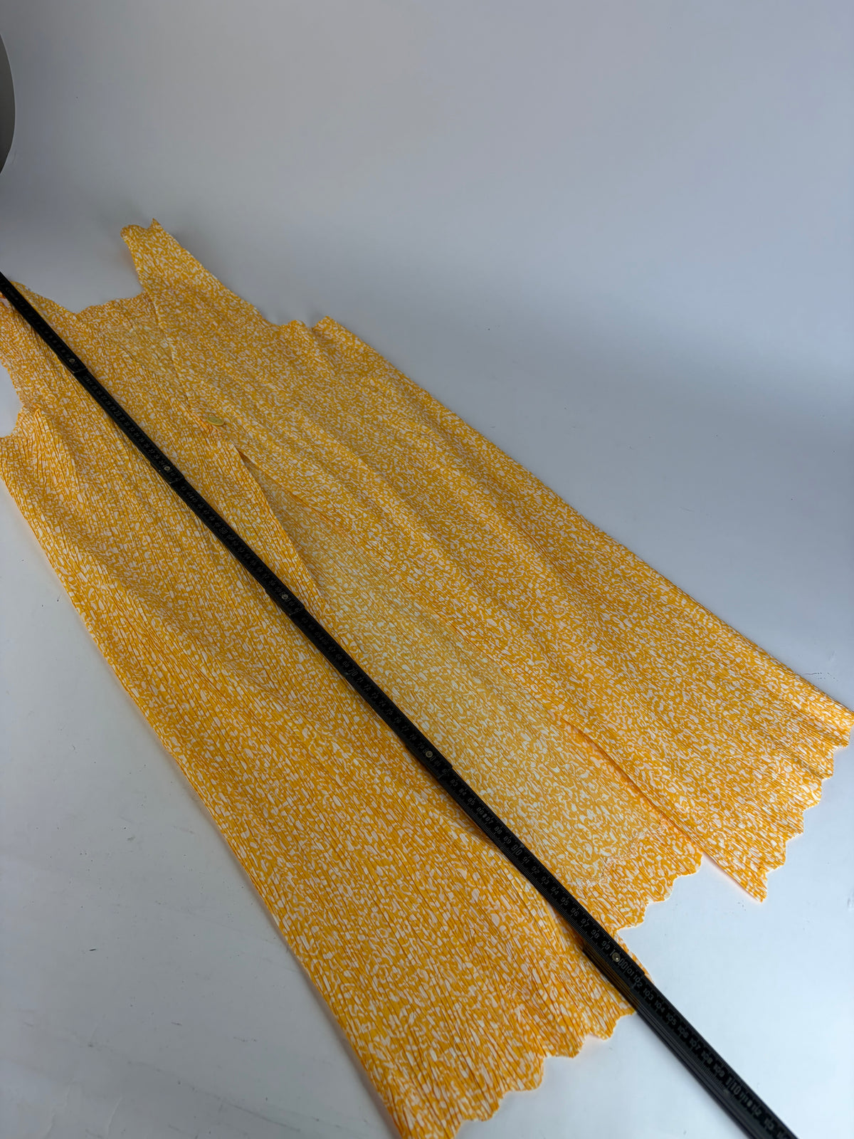 Vintage Issey Miyake Pleated Maxi Dress Yellow White M