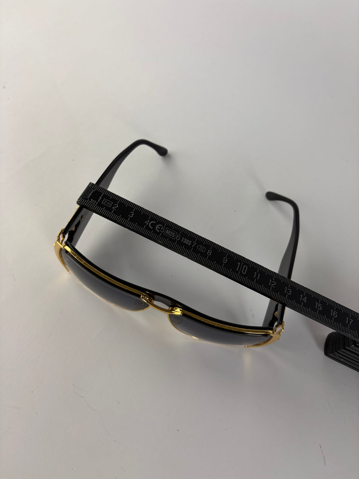 Vintage Givenchy Oversized Shield Sunglasses Late 1980s Black Gold