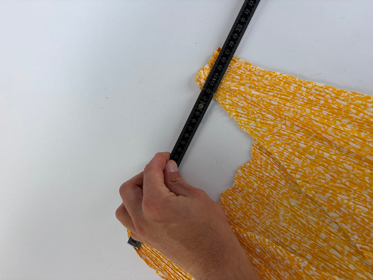 Vintage Issey Miyake Pleated Maxi Dress Yellow White M