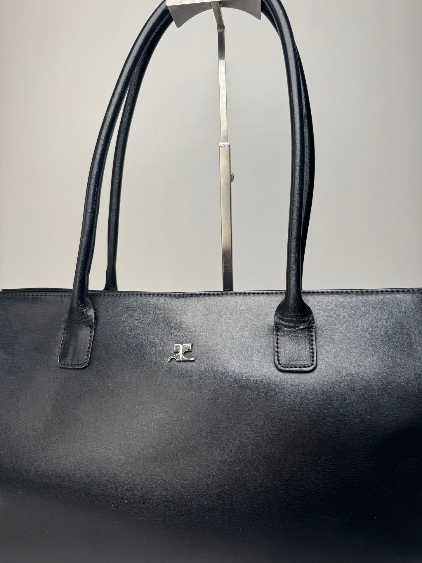 Vintage Courreges Leather Handbag Black