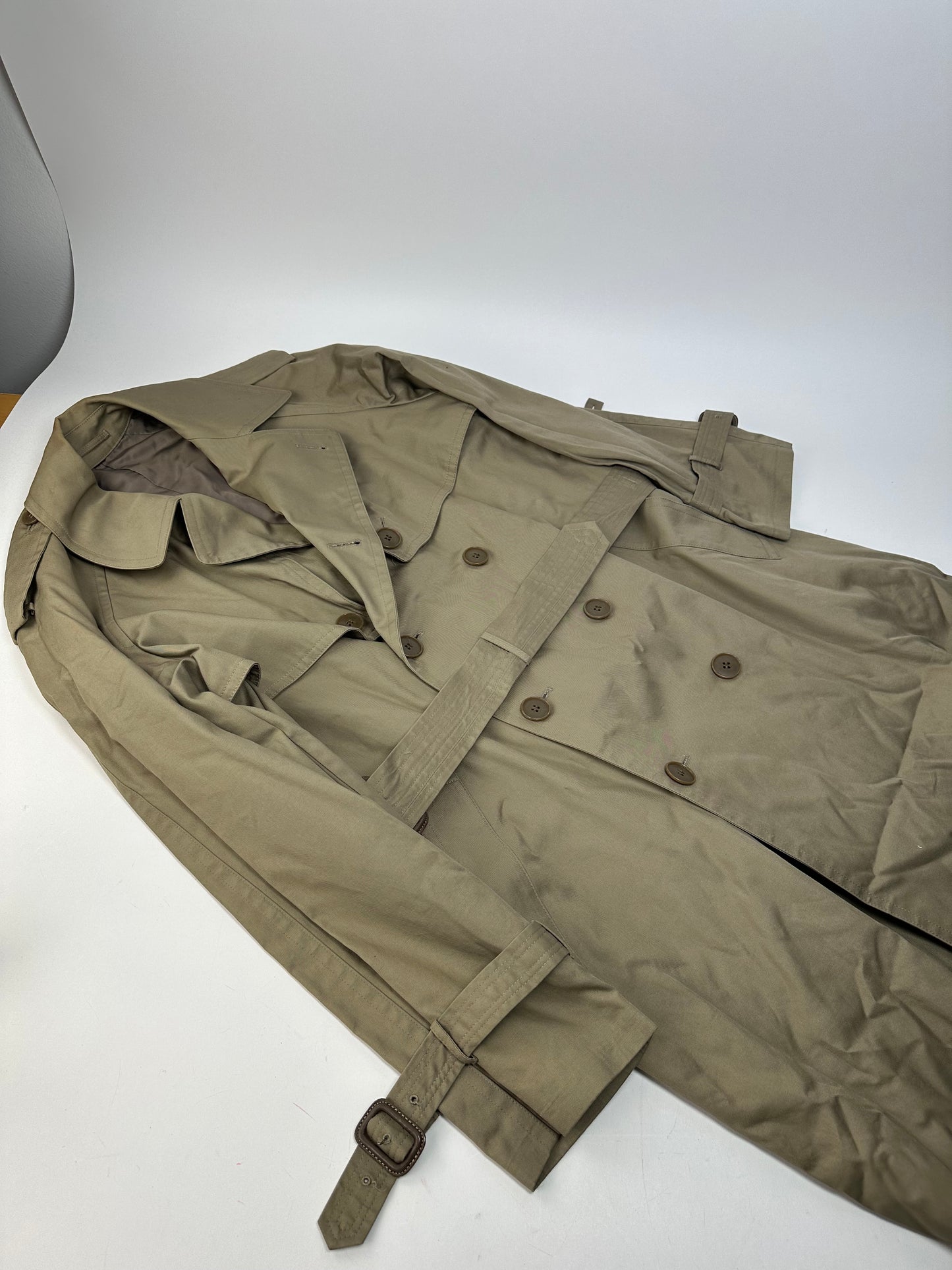 Vintage Yves Saint Laurent Trench Coat Sage Green M/L