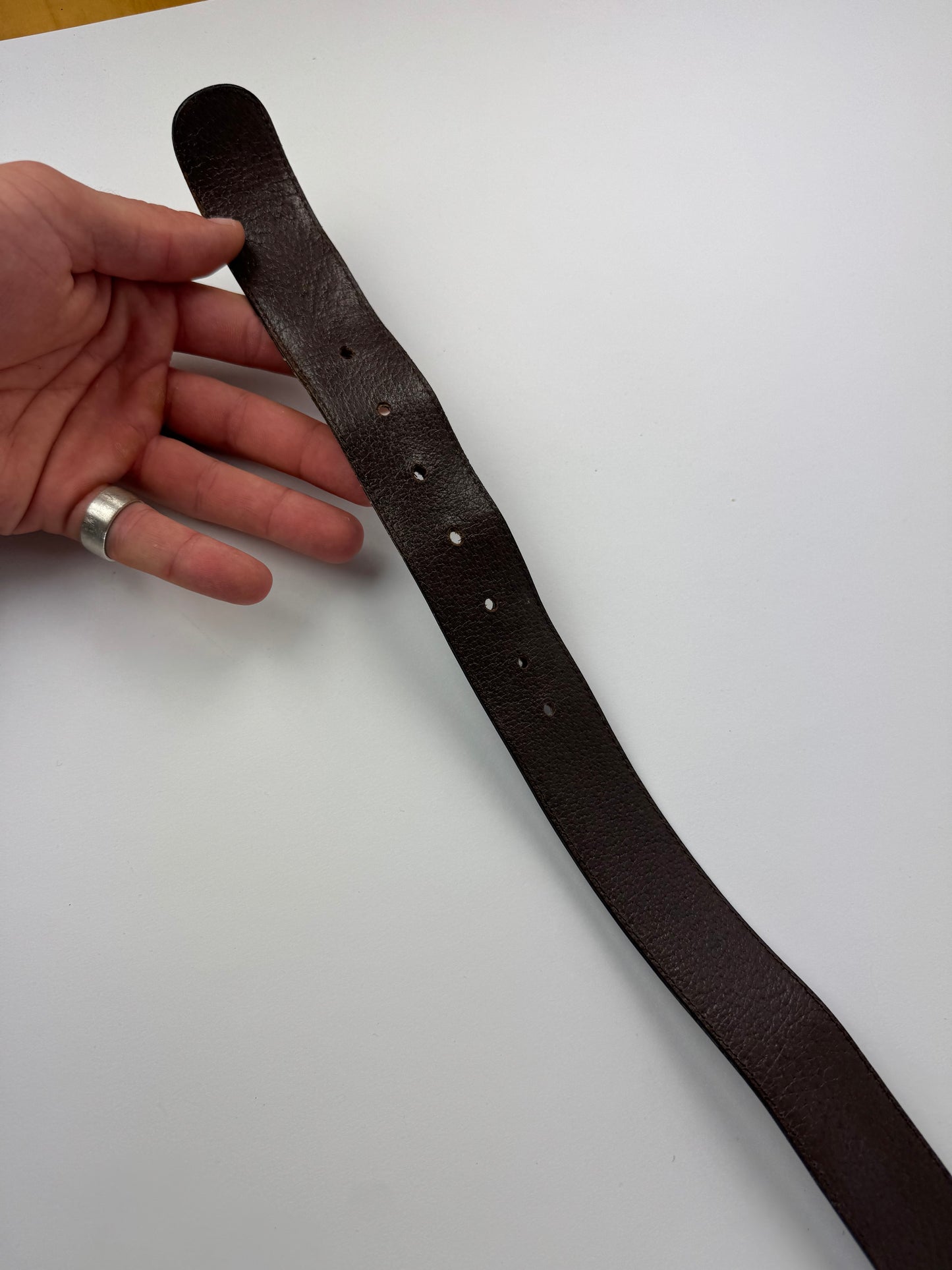 Vintage Celine Paris Carriage Logo Leather Belt black