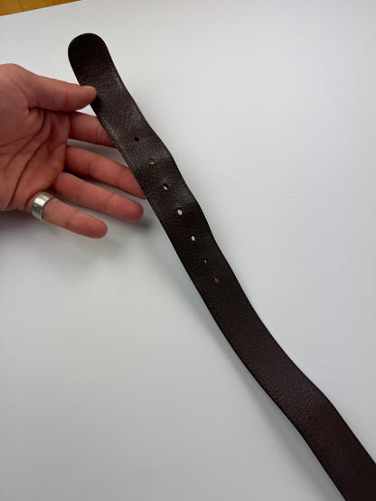 Vintage Celine Paris Carriage Logo Leather Belt black