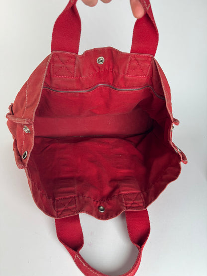 Vintage Hermes Canvas shopper red