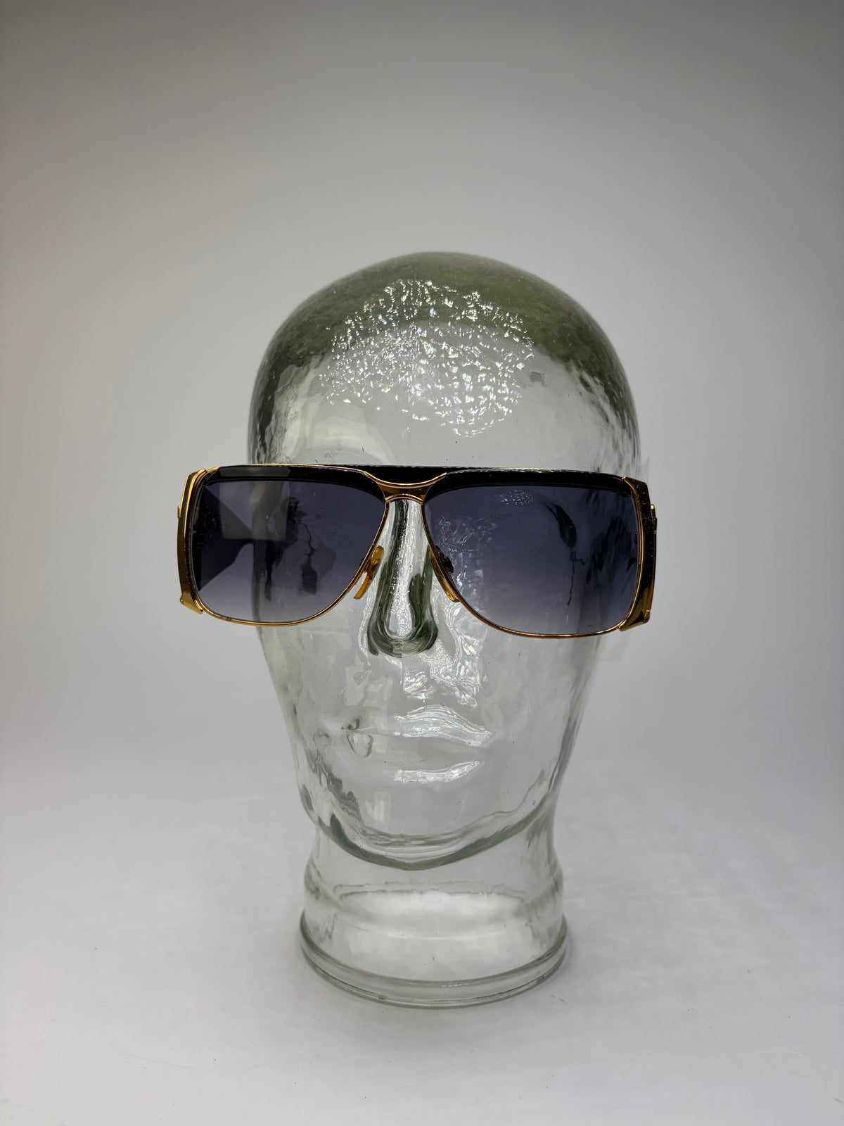 Vintage Givenchy Oversized Shield Sunglasses Late 1980s Black Gold