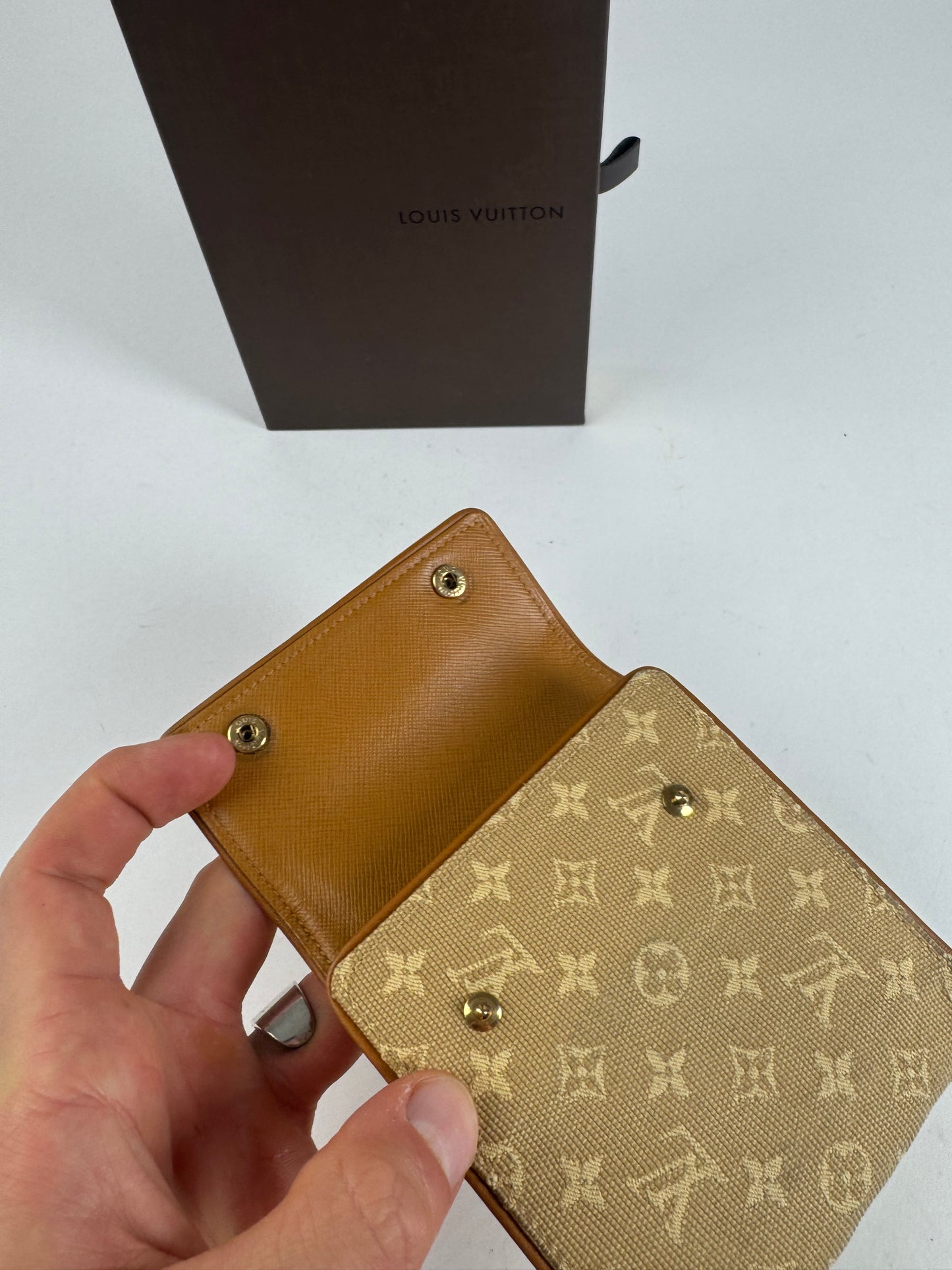 Vintage Louis Vuitton Canvas Monogram Wallet Yellow white