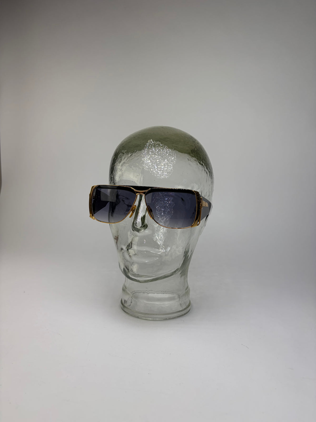 Vintage Givenchy Oversized Shield Sunglasses Late 1980s Black Gold