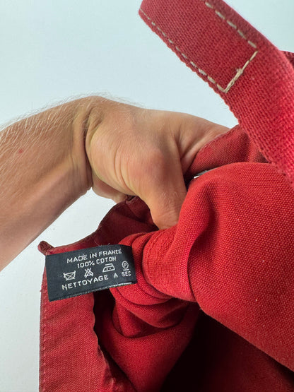 Vintage Hermes Canvas shopper red