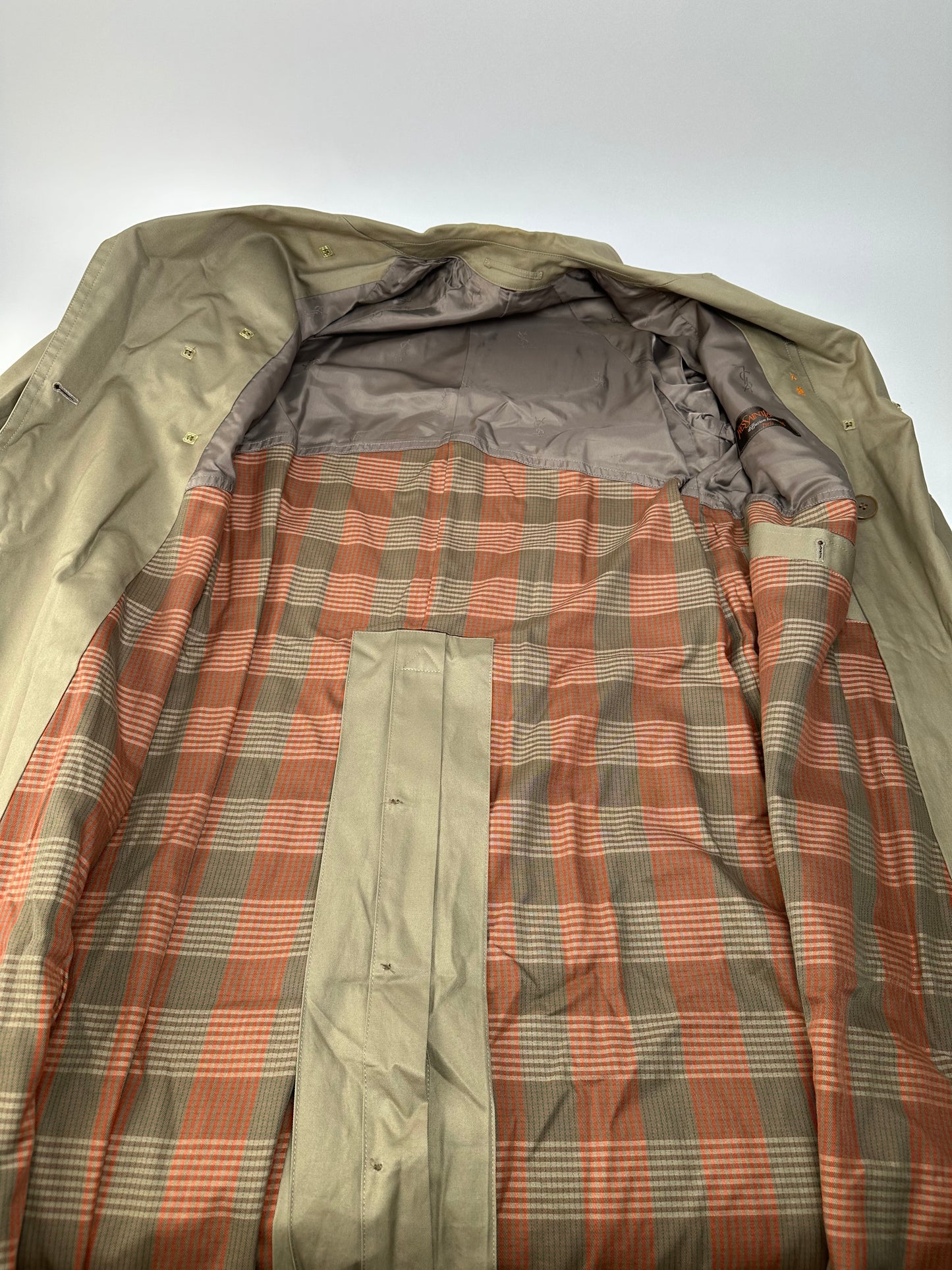 Vintage Yves Saint Laurent Trench Coat Sage Green M/L