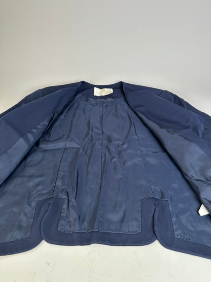 Vintage Balenciaga Silk Blend Jacket Navy Gold Buttons L