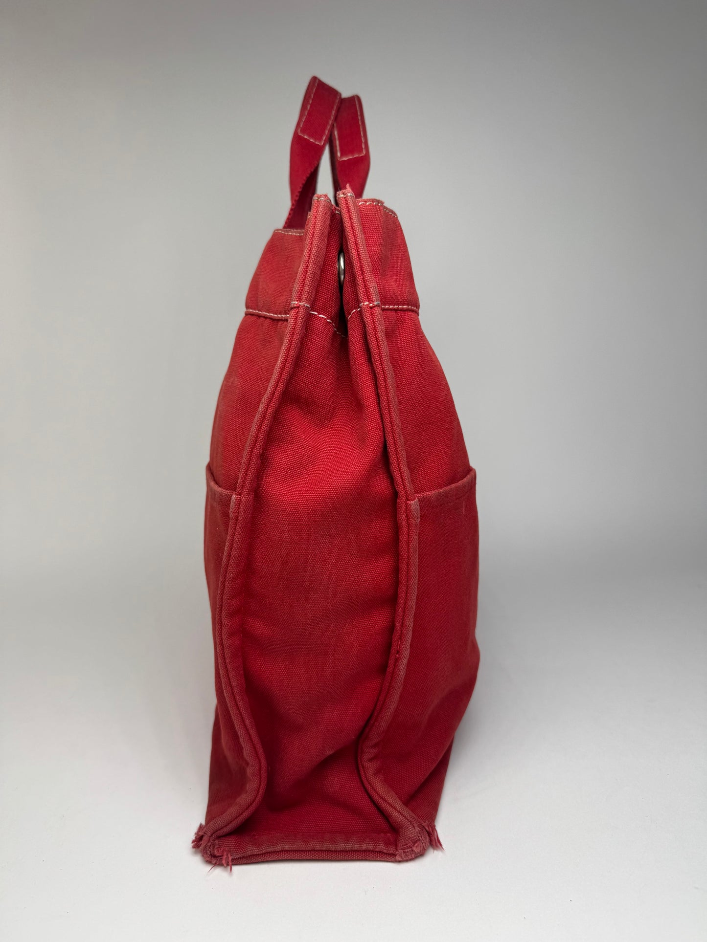 Vintage Hermes Canvas shopper red