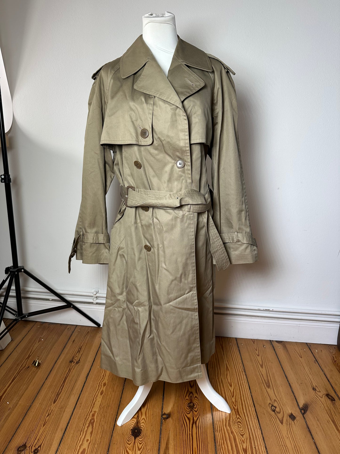 Vintage Yves Saint Laurent Trench Coat Sage Green M/L